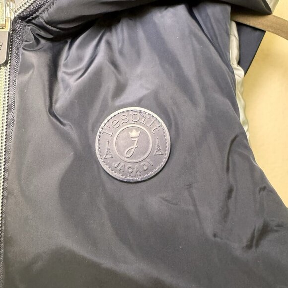 Jacadi Paris Reversible Navy Silver Grey Puffer Vest Kids Size 10A - Picture 5 of 9